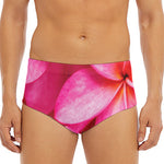 Pink Plumeria Flower Print Men's Triangle Swim Briefs