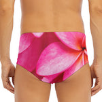 Pink Plumeria Flower Print Men's Triangle Swim Briefs