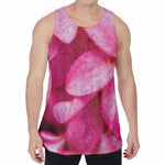 Pink Plumeria Flower Print Men's Velvet Tank Top