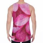 Pink Plumeria Flower Print Men's Velvet Tank Top