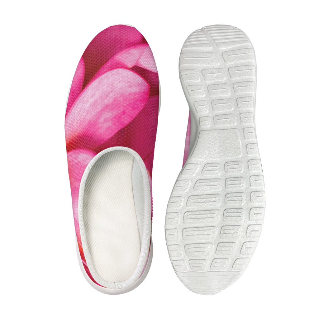 Pink Plumeria Flower Print Mesh Casual Shoes