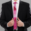 Pink Plumeria Flower Print Necktie