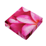 Pink Plumeria Flower Print Outdoor Seat Cushion Cover