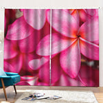 Pink Plumeria Flower Print Pencil Pleat Curtains