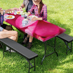 Pink Plumeria Flower Print Picnic Table Cover