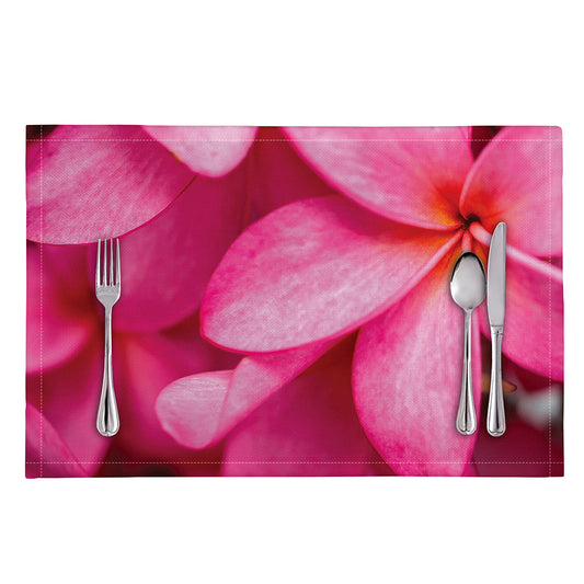 Pink Plumeria Flower Print Placemat
