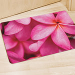 Pink Plumeria Flower Print Polyester Doormat