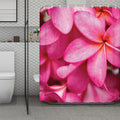Pink Plumeria Flower Print Polyester Shower Curtain
