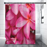 Pink Plumeria Flower Print Premium Shower Curtain