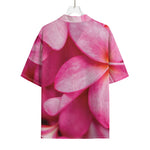 Pink Plumeria Flower Print Rayon Hawaiian Shirt