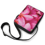 Pink Plumeria Flower Print Rectangular Crossbody Bag