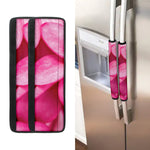 Pink Plumeria Flower Print Refrigerator Handle Covers