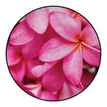 Pink Plumeria Flower Print Round Floor Mat