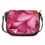 Pink Plumeria Flower Print Saddle Bag