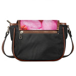Pink Plumeria Flower Print Saddle Bag