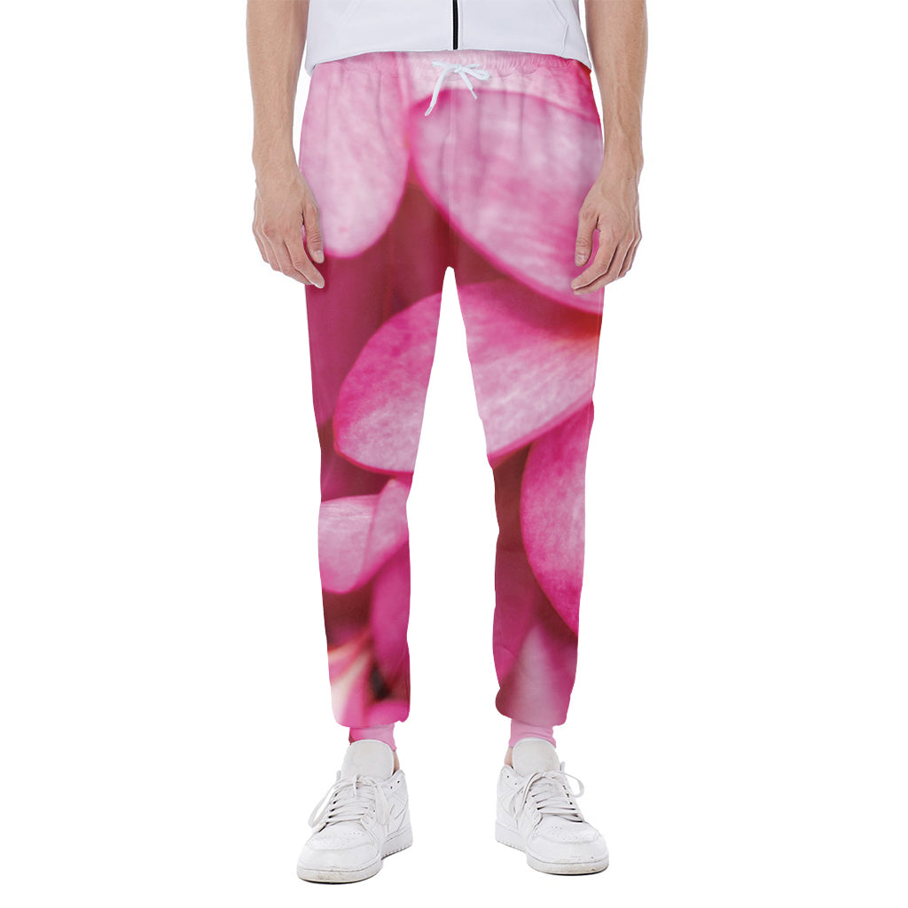 Pink Plumeria Flower Print Scuba Joggers