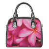 Pink Plumeria Flower Print Shoulder Handbag