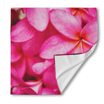 Pink Plumeria Flower Print Silk Bandana