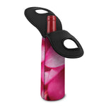 Pink Plumeria Flower Print Single Neoprene Wine Tote
