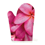 Pink Plumeria Flower Print Single Oven Mitt