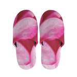 Pink Plumeria Flower Print Slippers
