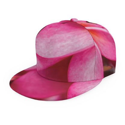 Pink Plumeria Flower Print Snapback Cap