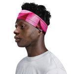 Pink Plumeria Flower Print Sports Headband