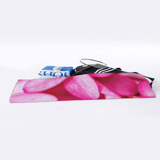 Pink Plumeria Flower Print Sports Towel
