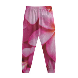 Pink Plumeria Flower Print Sweatpants