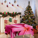 Pink Plumeria Flower Print Tablecloth