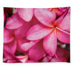 Pink Plumeria Flower Print Tapestry