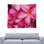 Pink Plumeria Flower Print Tapestry