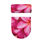 Pink Plumeria Flower Print Toilet Lid And Tank Cover Set