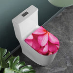 Pink Plumeria Flower Print Toilet Lid Cover