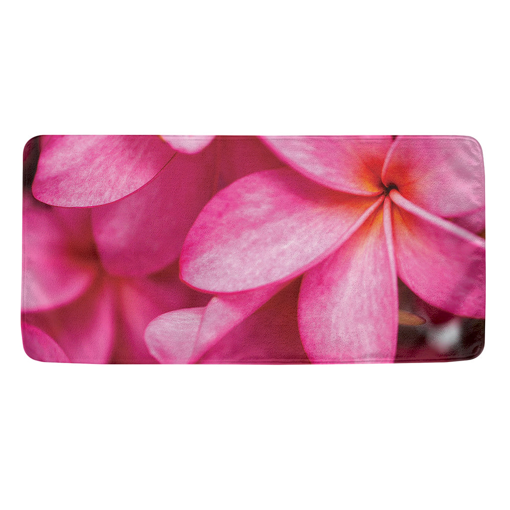 Pink Plumeria Flower Print Towel