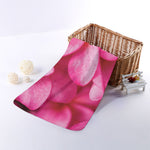 Pink Plumeria Flower Print Towel