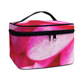 Pink Plumeria Flower Print Travel Makeup Bag