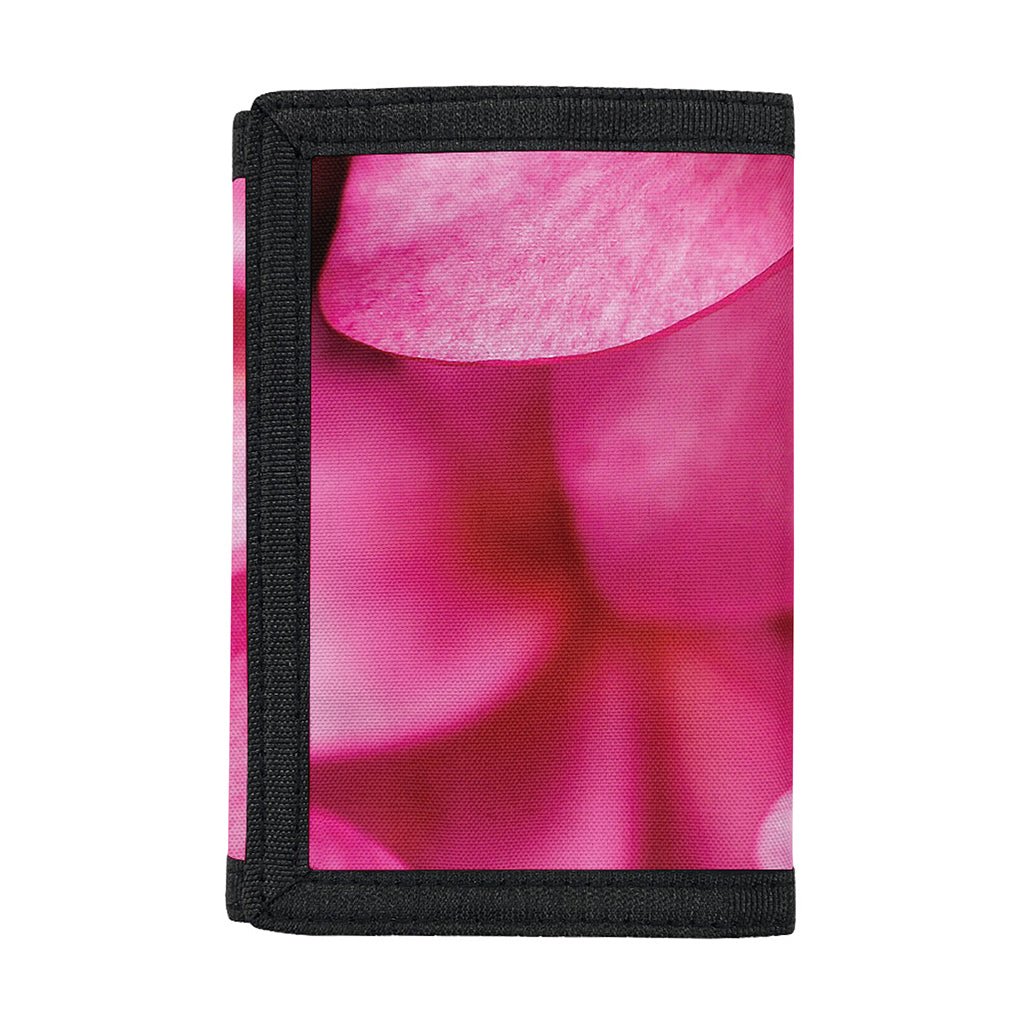 Pink Plumeria Flower Print Trifold Wallet