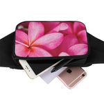 Pink Plumeria Flower Print Waist Bag