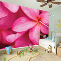 Pink Plumeria Flower Print Wall Sticker