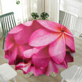 Pink Plumeria Flower Print Waterproof Round Tablecloth