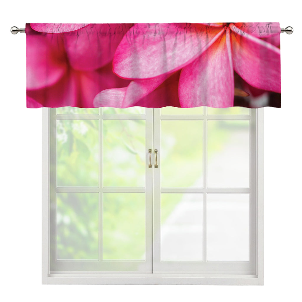 Pink Plumeria Flower Print Window Valance
