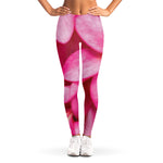 Pink Plumeria Flower Print Women's Leggings