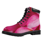 Pink Plumeria Flower Print Work Boots