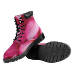 Pink Plumeria Flower Print Work Boots