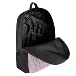 Pink Polka Dot Flamingo Pattern Print 17 Inch Backpack