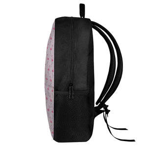 Pink Polka Dot Flamingo Pattern Print 17 Inch Backpack