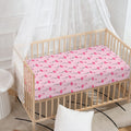 Pink Polka Dot Flamingo Pattern Print Baby Crib Sheet