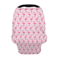 Pink Polka Dot Flamingo Pattern Print Baby Seat Cover