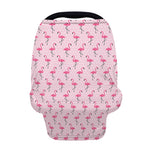 Pink Polka Dot Flamingo Pattern Print Baby Seat Cover
